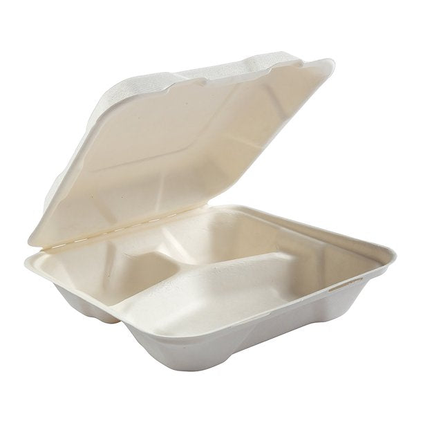 9x9 Three Compartment Clamshell