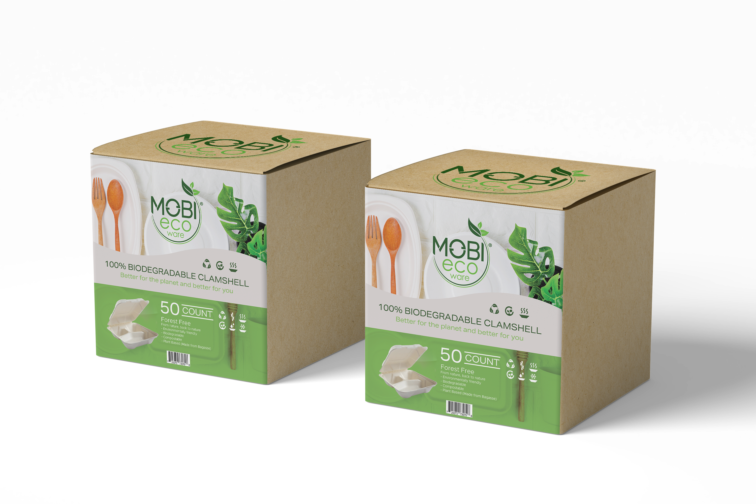 9x9 Three Compartment Clamshell