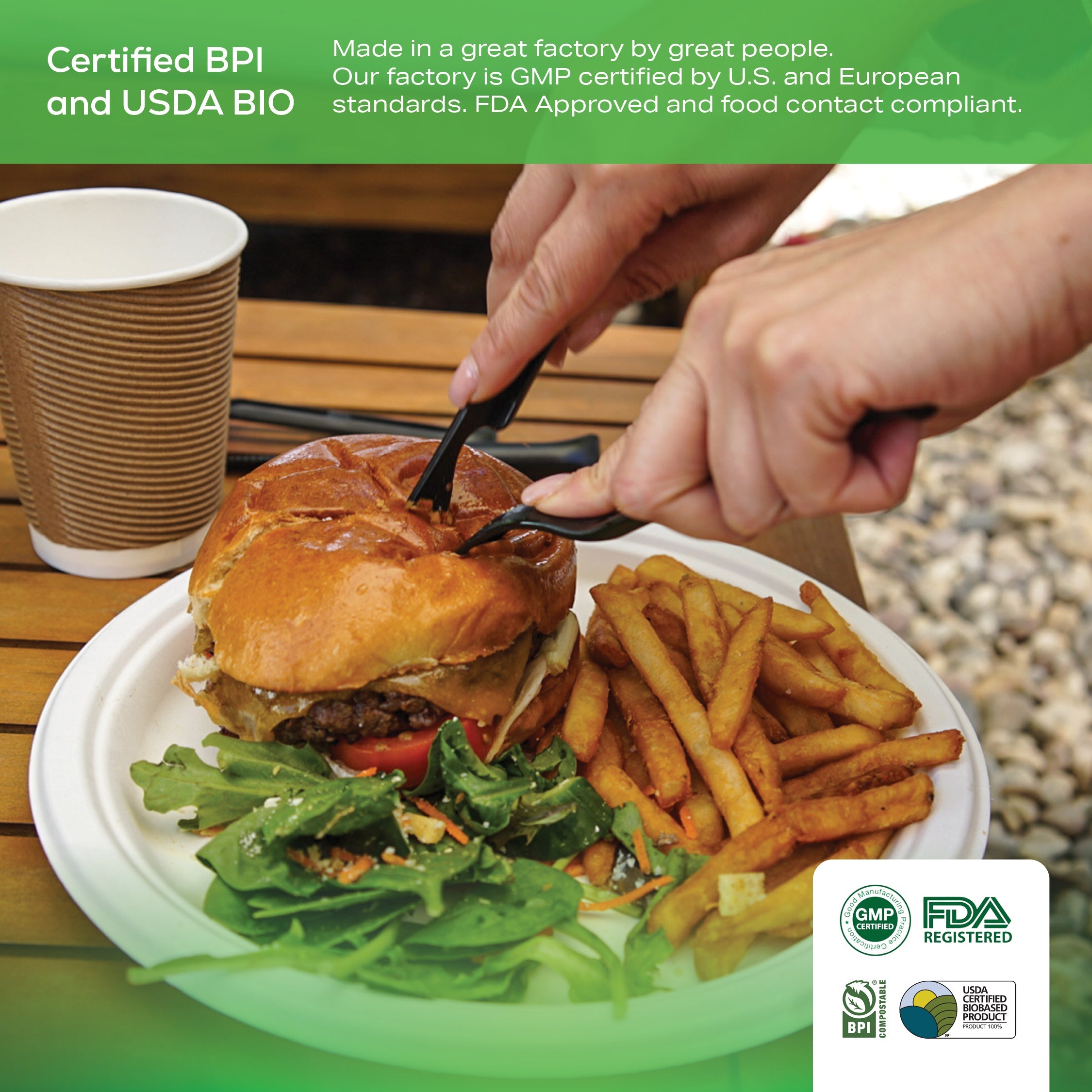 MOBI Ecoware 10" Biodegradable Bagasse Heavy-Duty Disposable Dinner Plates (25-Pack)