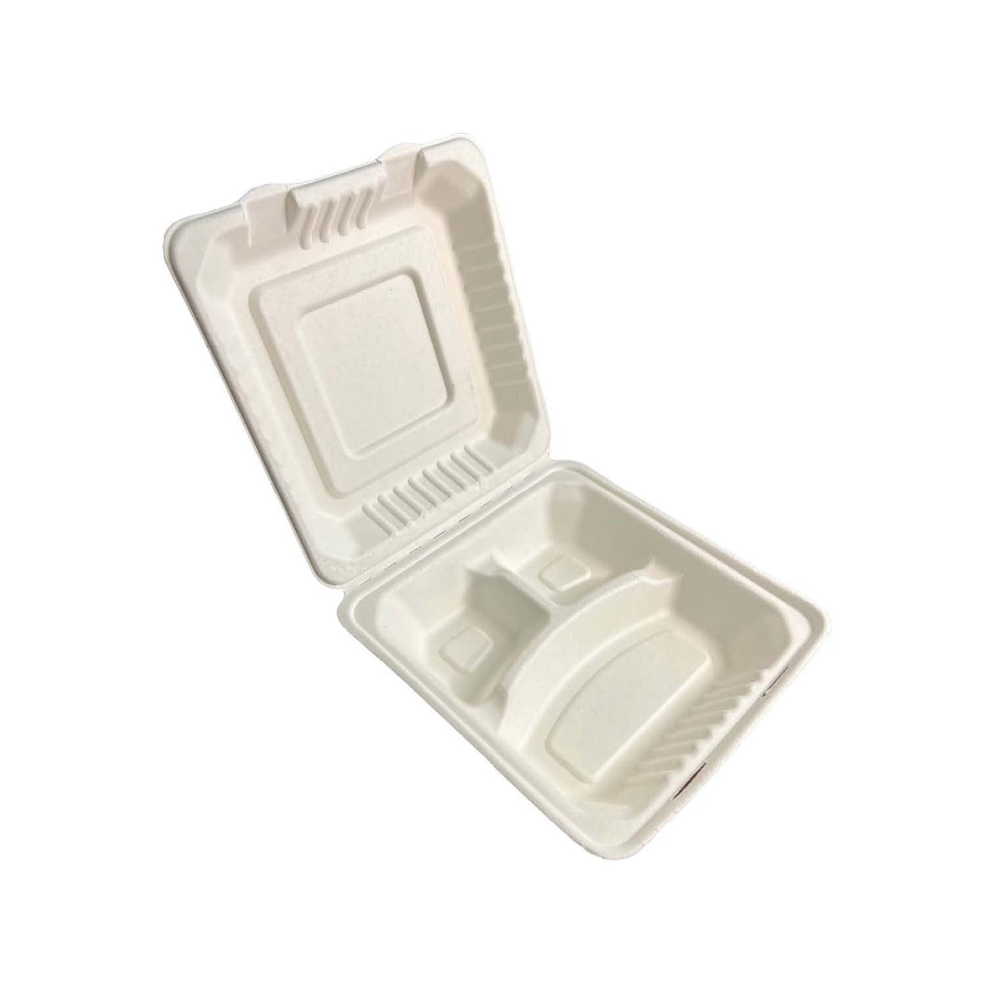 8x8 - 3 compartment Ecoware Clamshell