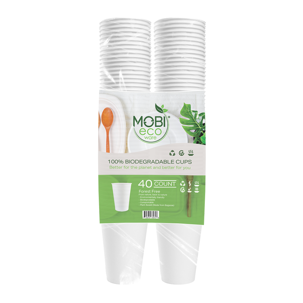 Mobi Ecoware 100% Biodegradable and compostable 12oz Cups