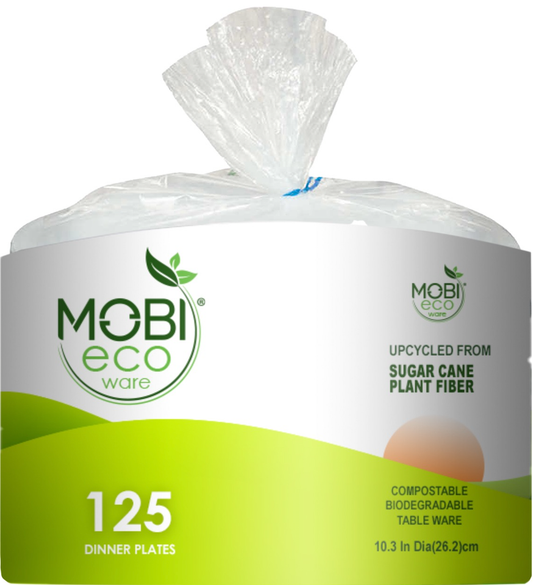 Mobi Ecoware 100% Biodegradable and Compostable 10in Plate